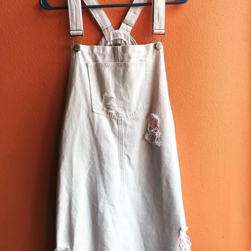 Vintage White Overall Dress
